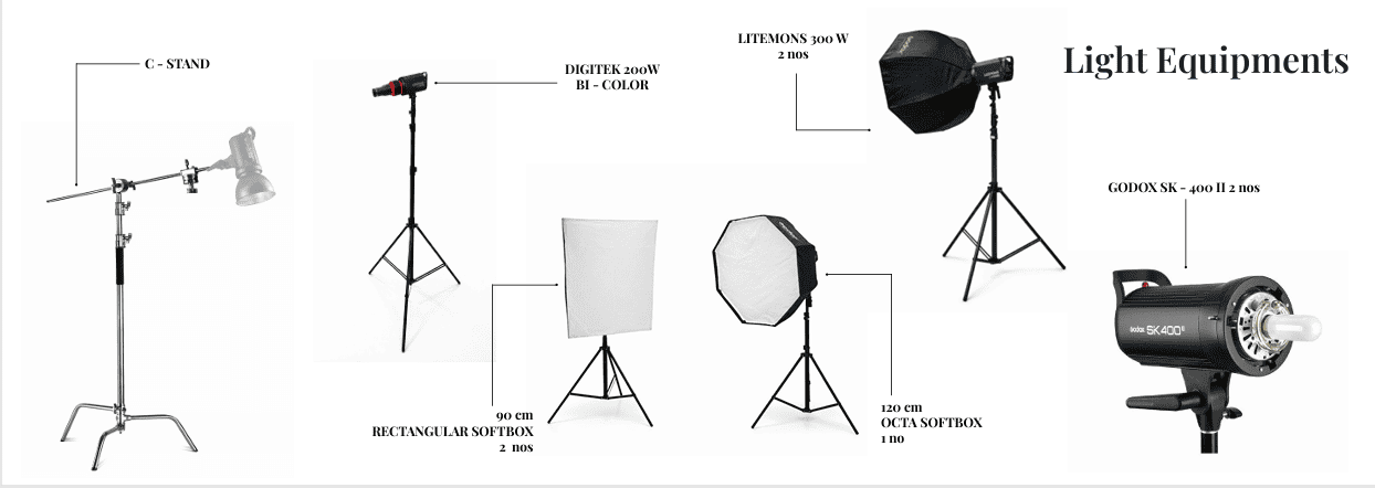 Professional studio lighting equipment at Twiin X Coimbatore